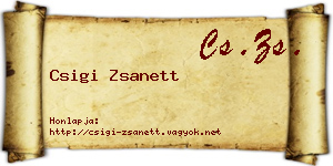 Csigi Zsanett névjegykártya
